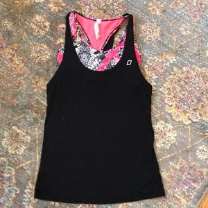 Lorna Jane hot pink and black athletic tank